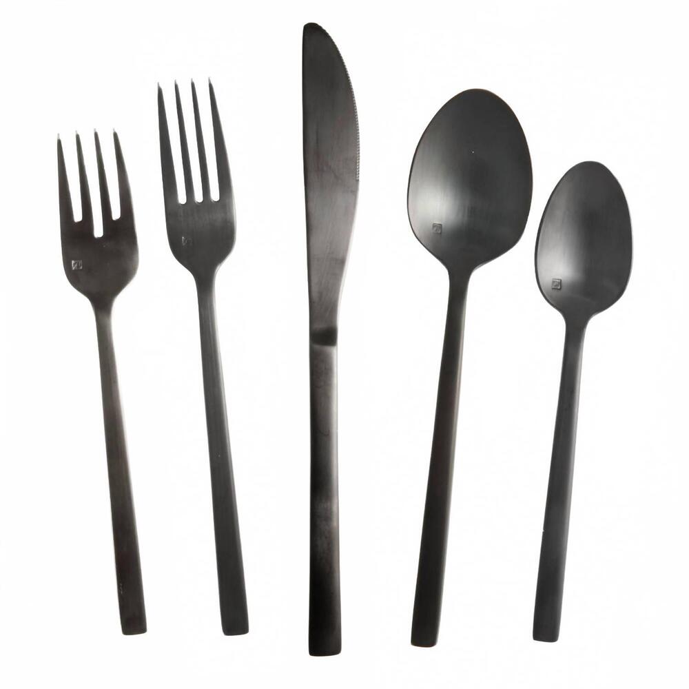 NEW AREZZO brushed flatware set – 20 pieces in black